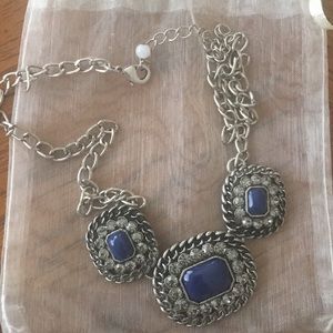 Silver and blue necklace